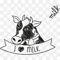 卡通创意奶牛