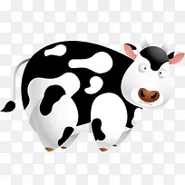 黑白手绘奶牛设计