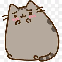 灰色猫咪卡通形象