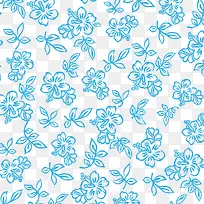 蓝色花朵花纹