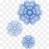 蓝色花朵矢量图