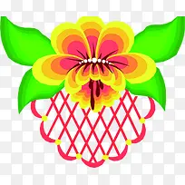 绿色卡通抽象设计花朵花纹