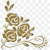 黄金玫瑰花朵欧式花纹