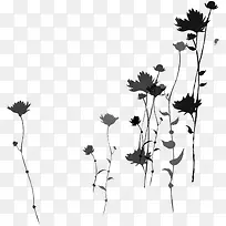 黑色水墨花纹创意花朵
