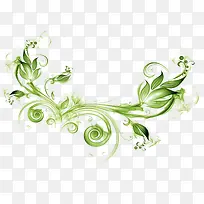 绿色优雅花朵花纹设计