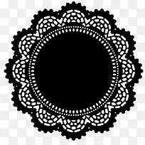 圆形黑色花纹边框