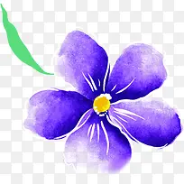 蓝色唯美花朵设计手绘花纹