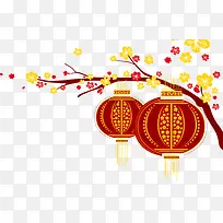 中式花纹花朵灯笼设计