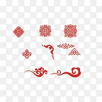 红色古风线稿