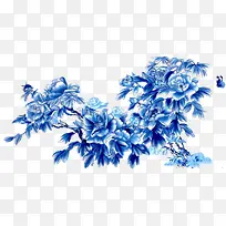 牡丹花蓝色牡丹花装饰图片