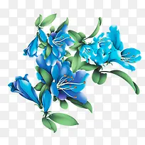 卡通蓝色花朵装饰