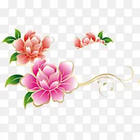 粉色牡丹手绘七夕情人节