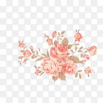 粉红花朵牡丹花装饰