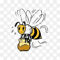 卡通蜜蜂采蜜