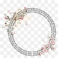 花朵装饰英文圆环