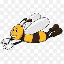 卡通飞翔的蜜蜂