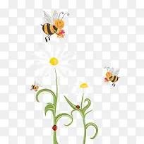 卡通手绘蜜蜂矢量