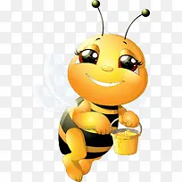 黄色蜜蜂可爱手绘