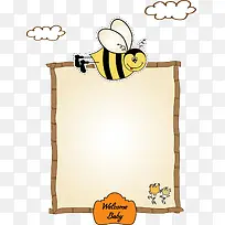 可爱小蜜蜂边框