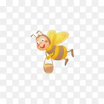 卡通可爱蜜蜂采蜂蜜