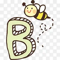 字母B和蜜蜂