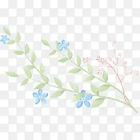 手绘蓝色花卉三八妇女节展板
