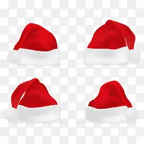 四顶红色圣诞节帽子