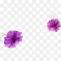 手绘紫色花卉三八妇女节海报