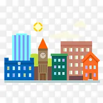 扁平化城市建筑