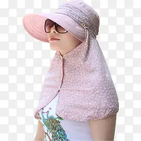粉色多功能防晒遮阳帽