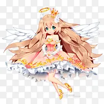 卡通小女孩翅膀