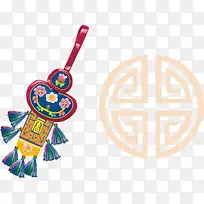 中国风年味小挂件矢量图