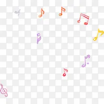手绘彩色动感音符