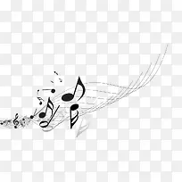 黑白音符曲线矢量图