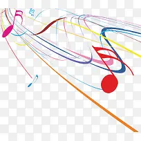 音符 线条 彩色 矢量图