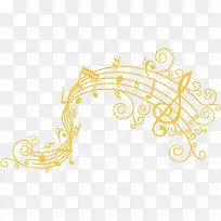 黄色弯曲音符中秋