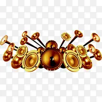 金色喇叭PNG