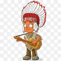 弹吉他的印第安人