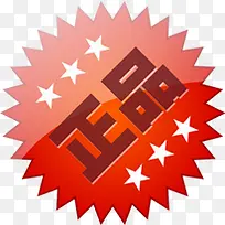 红色质感高清创意小图标文字正品