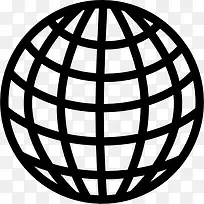 地球网格圆象征图标