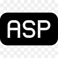 ASP文件的黑色圆角矩形界面符号图标