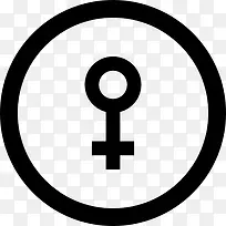 女性的标志在一个圆圈图标