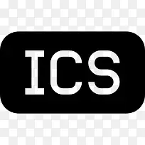 ICS文件类型的圆角矩形黑色象征接口图标