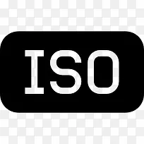 ISO文件接口符号的黑色圆角矩形图标