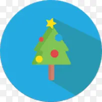 圣诞树圆形图标装饰