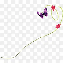 彩色蝴蝶花朵设计