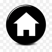 黑色圆形房子图标