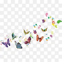 彩色手绘漂浮蝴蝶