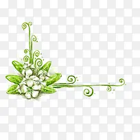 手绘花草边框装饰素材