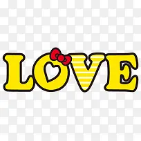 黄色英文LOVE字体